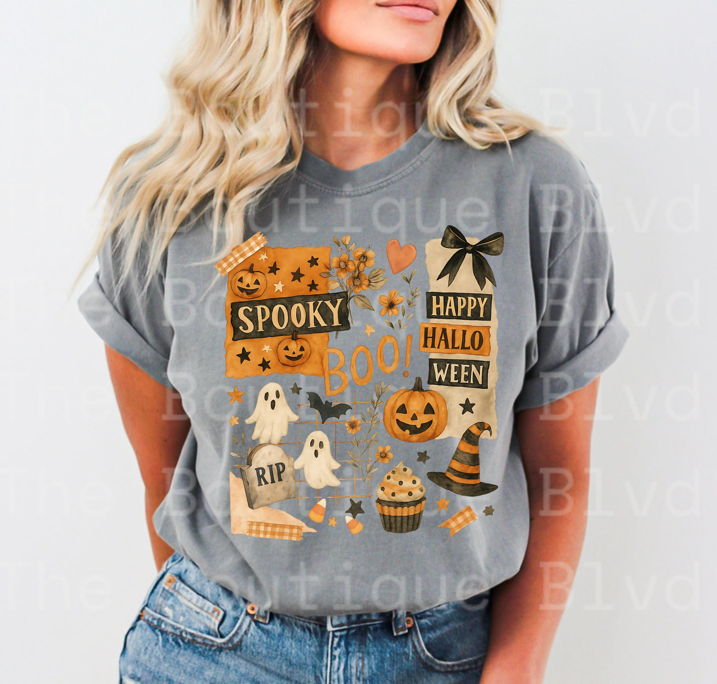 "Spooky, boo, happy halloween" t-shirt