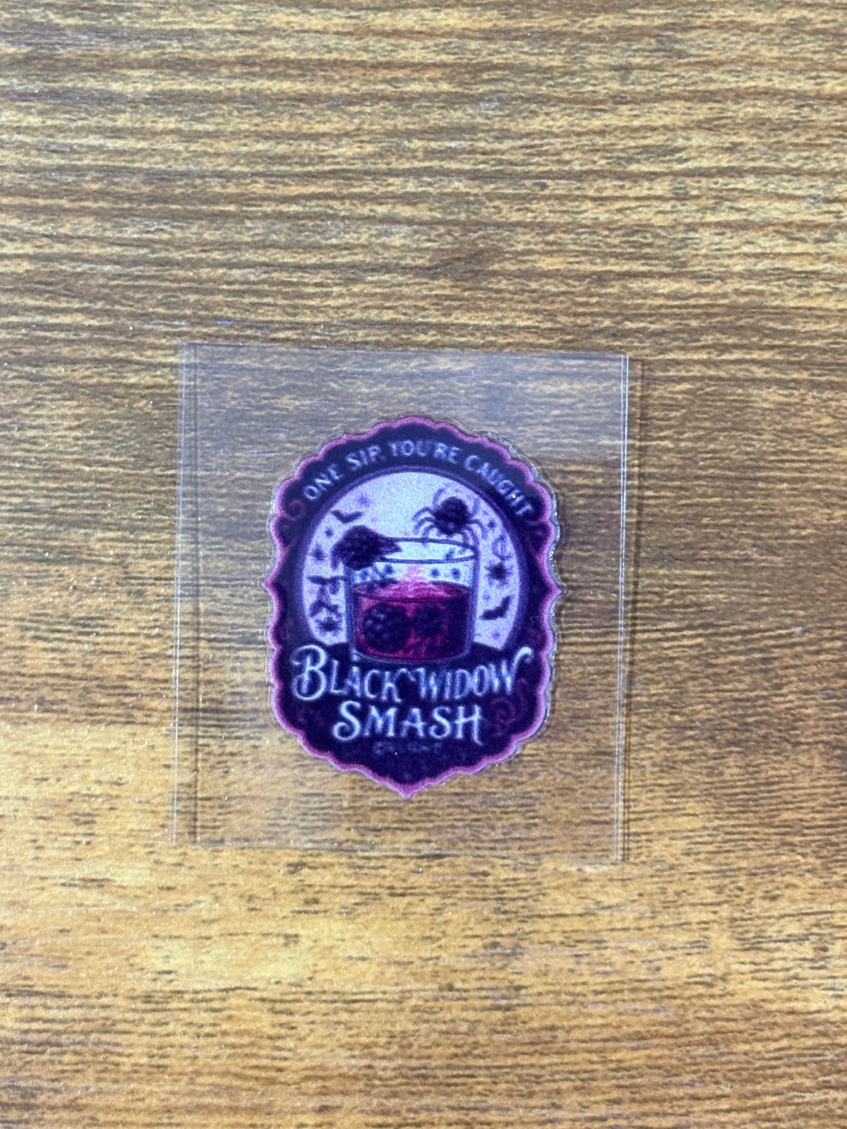 “Black widow smash” Shot glass decal