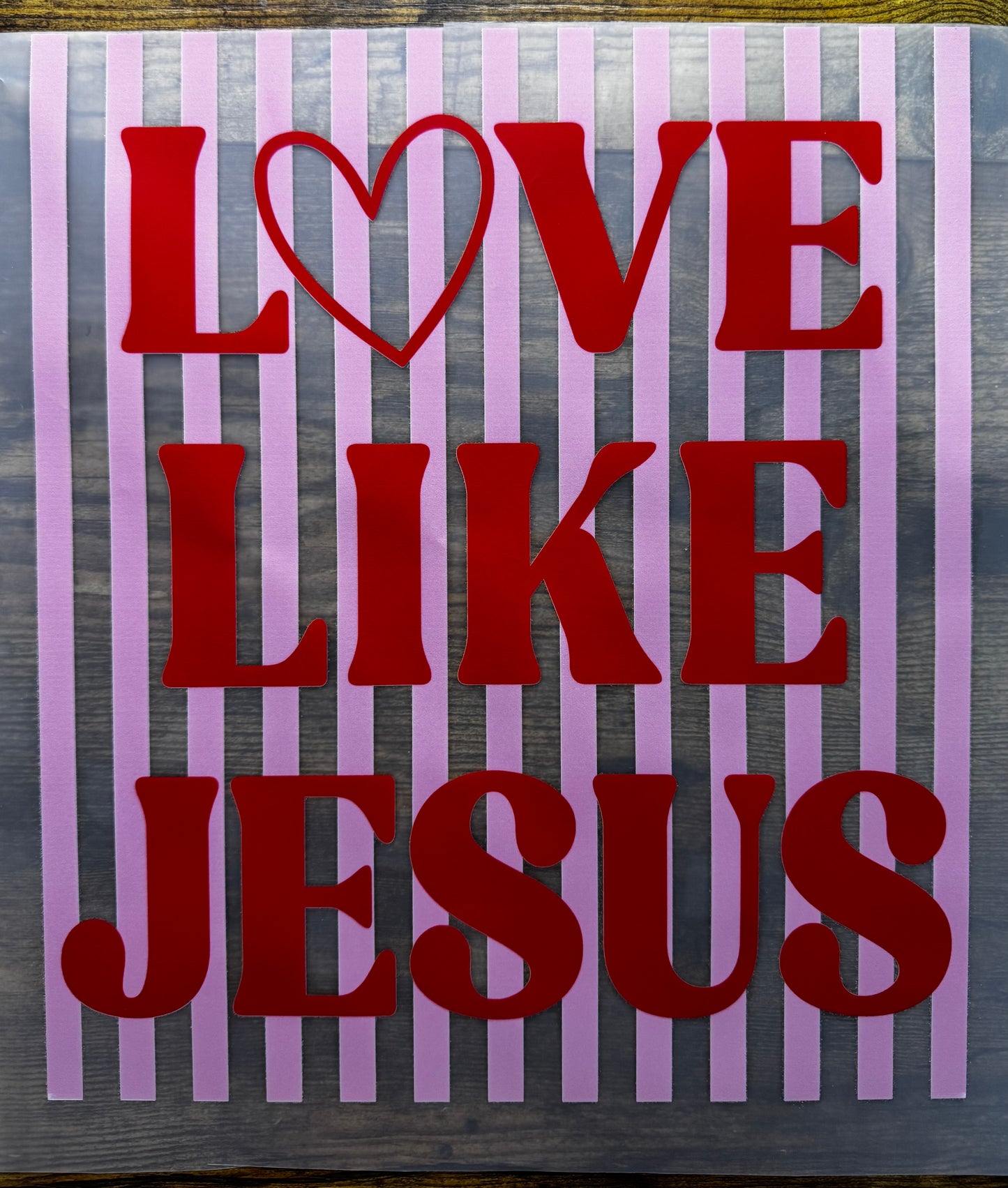 “Red & pink love like jesus"