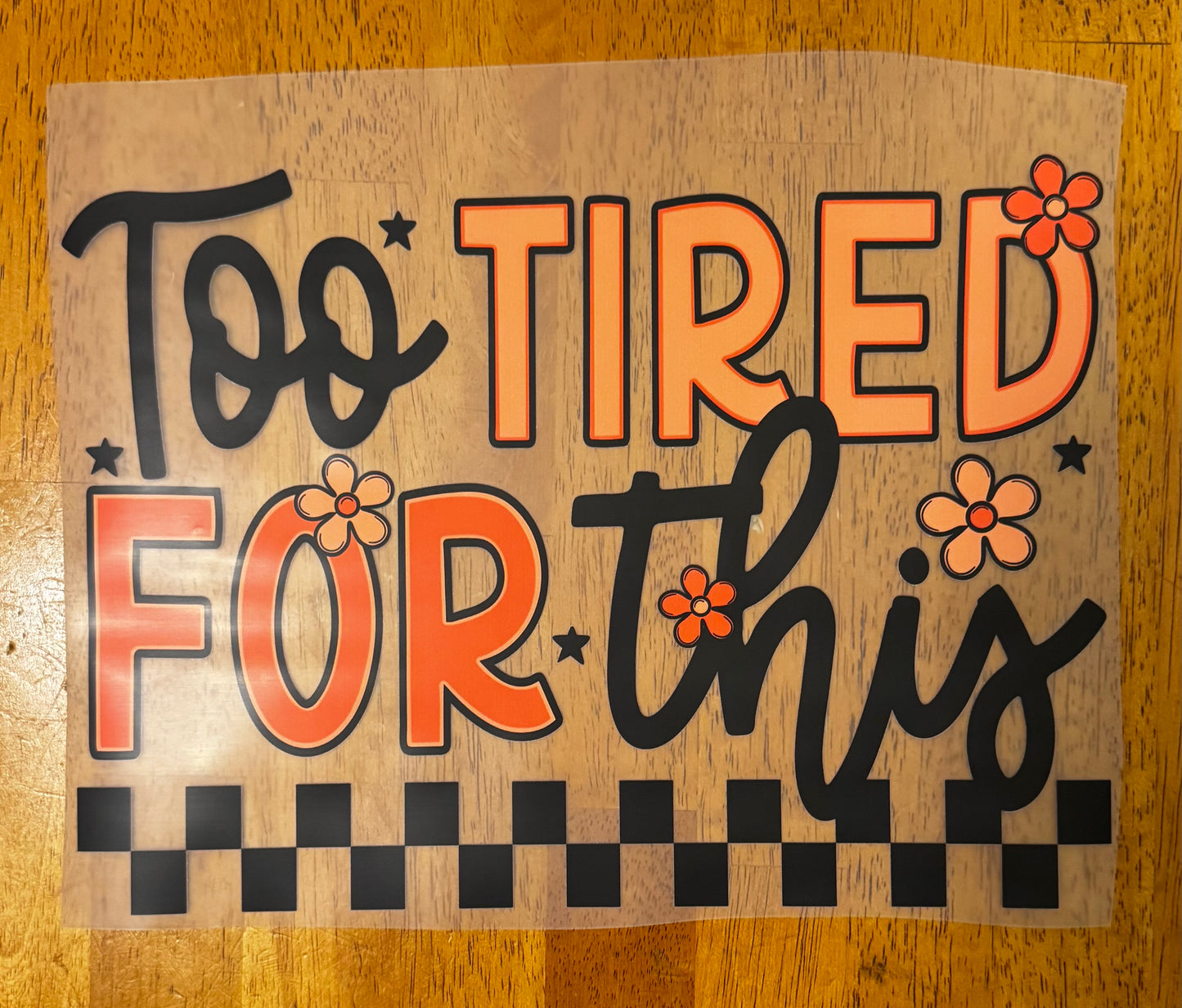 "Too tired for this"