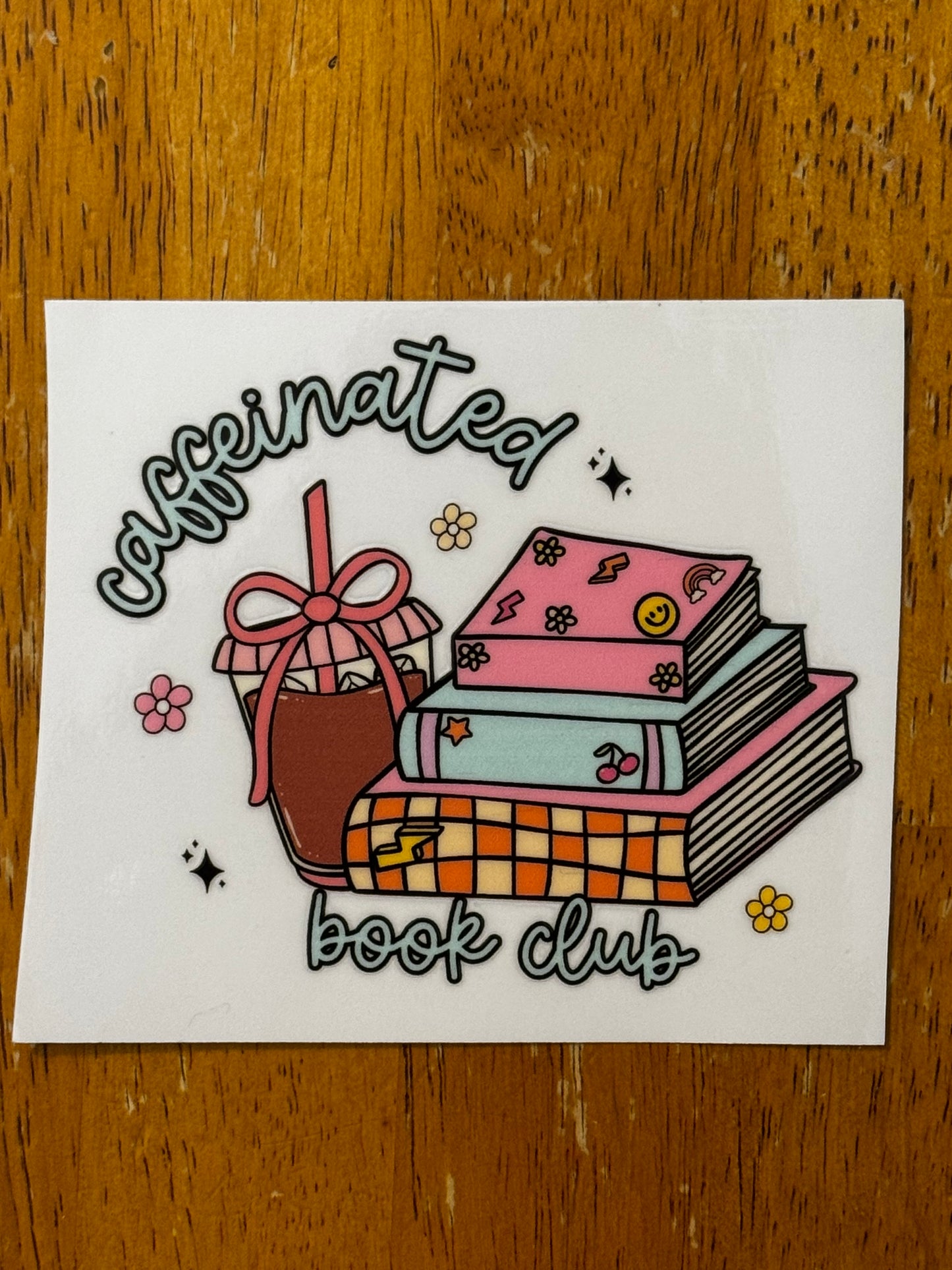 “Caffeinated book club” Decal