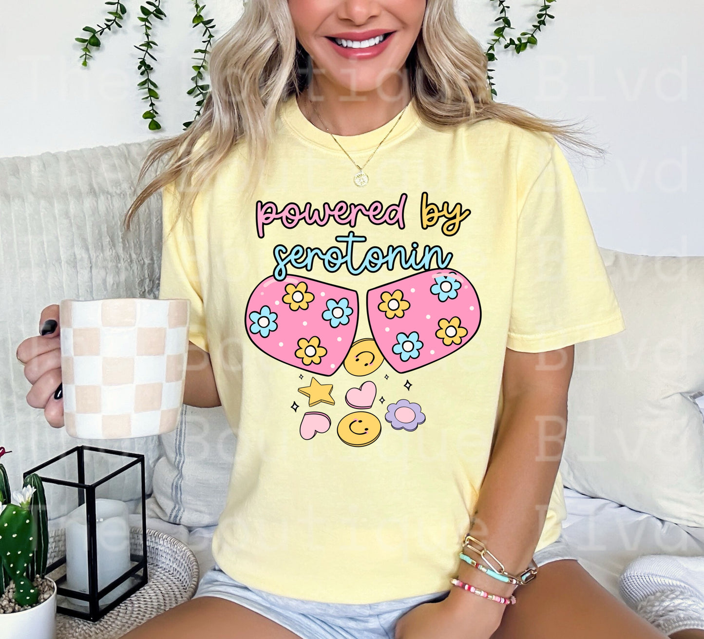 “Powered by serotonin" t-shirt