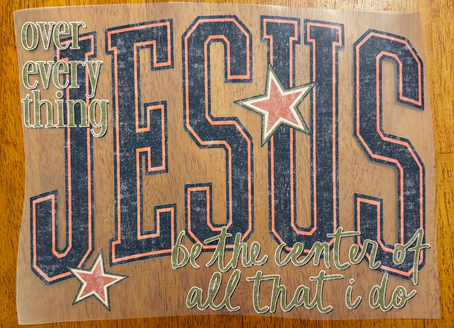 "Jesus be the center"