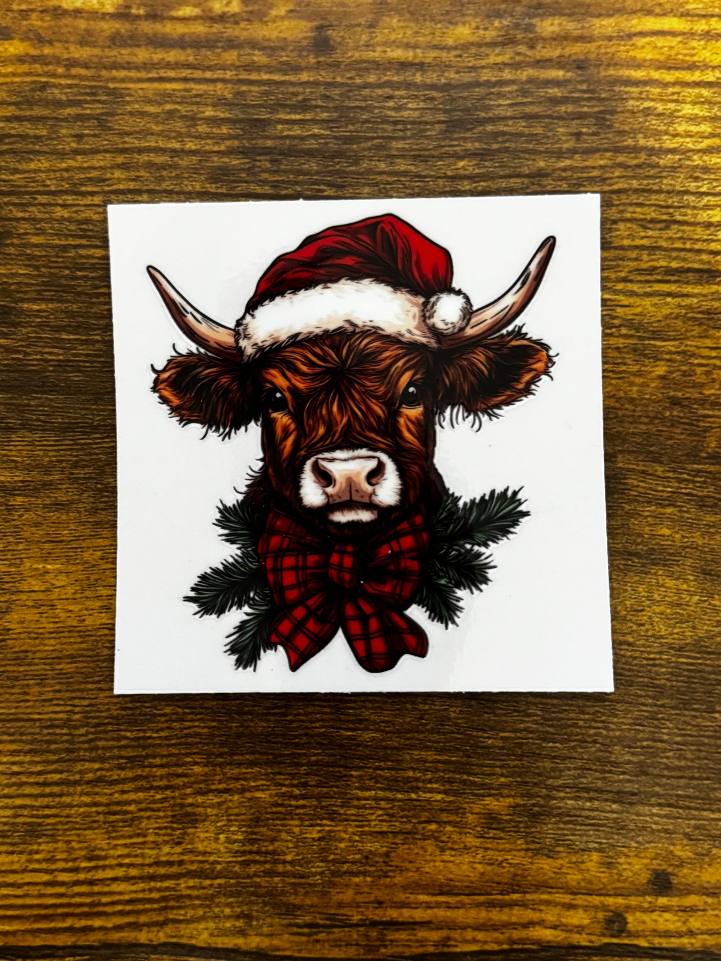 “Highland cow santa” Decal