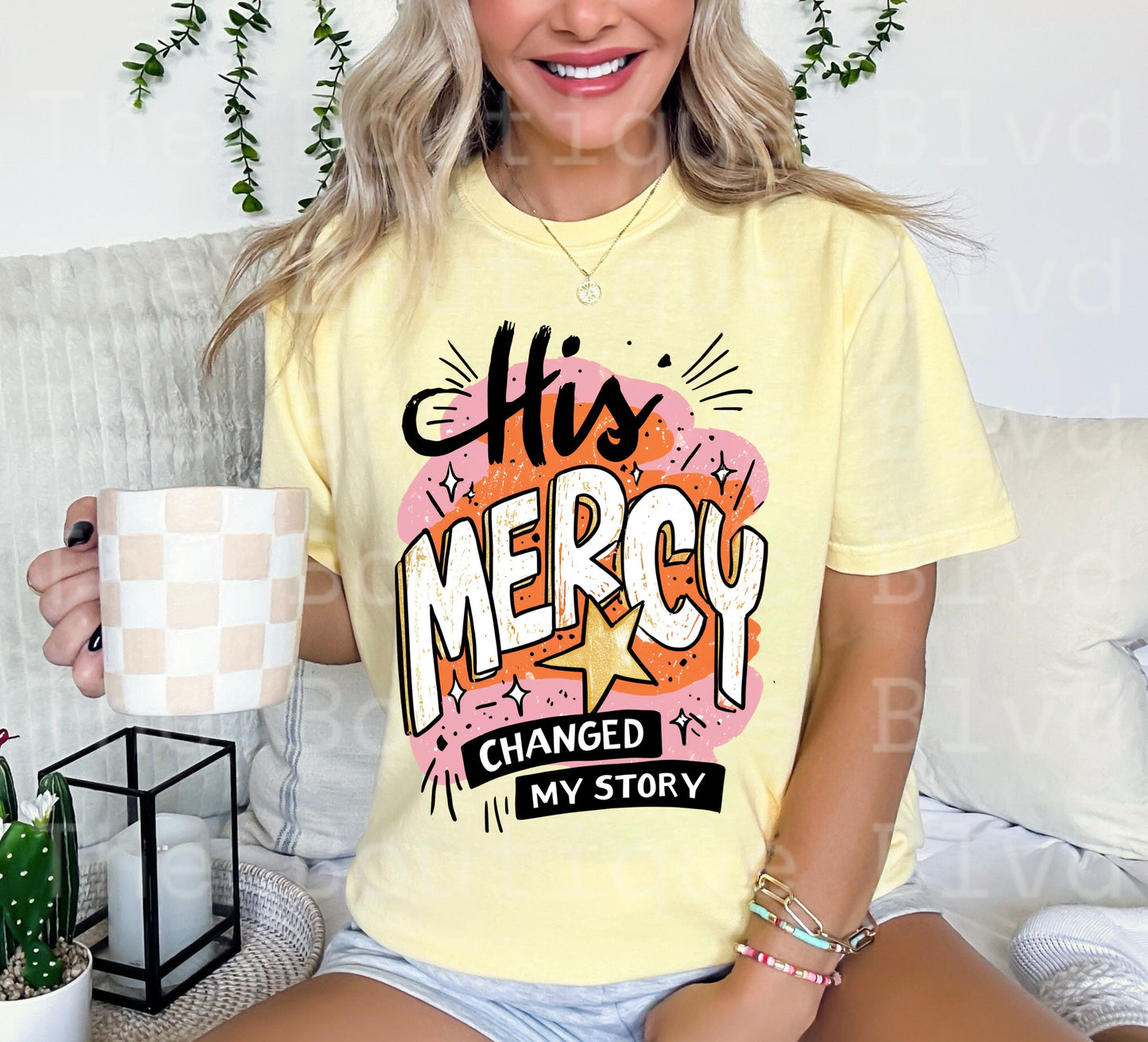 “His Mercy changed my story" t-shirt