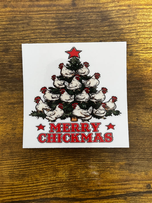 “Merry Christmas chicken tree” Decal