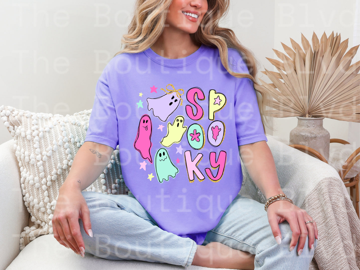 “Spooky neon ghost" t-shirt