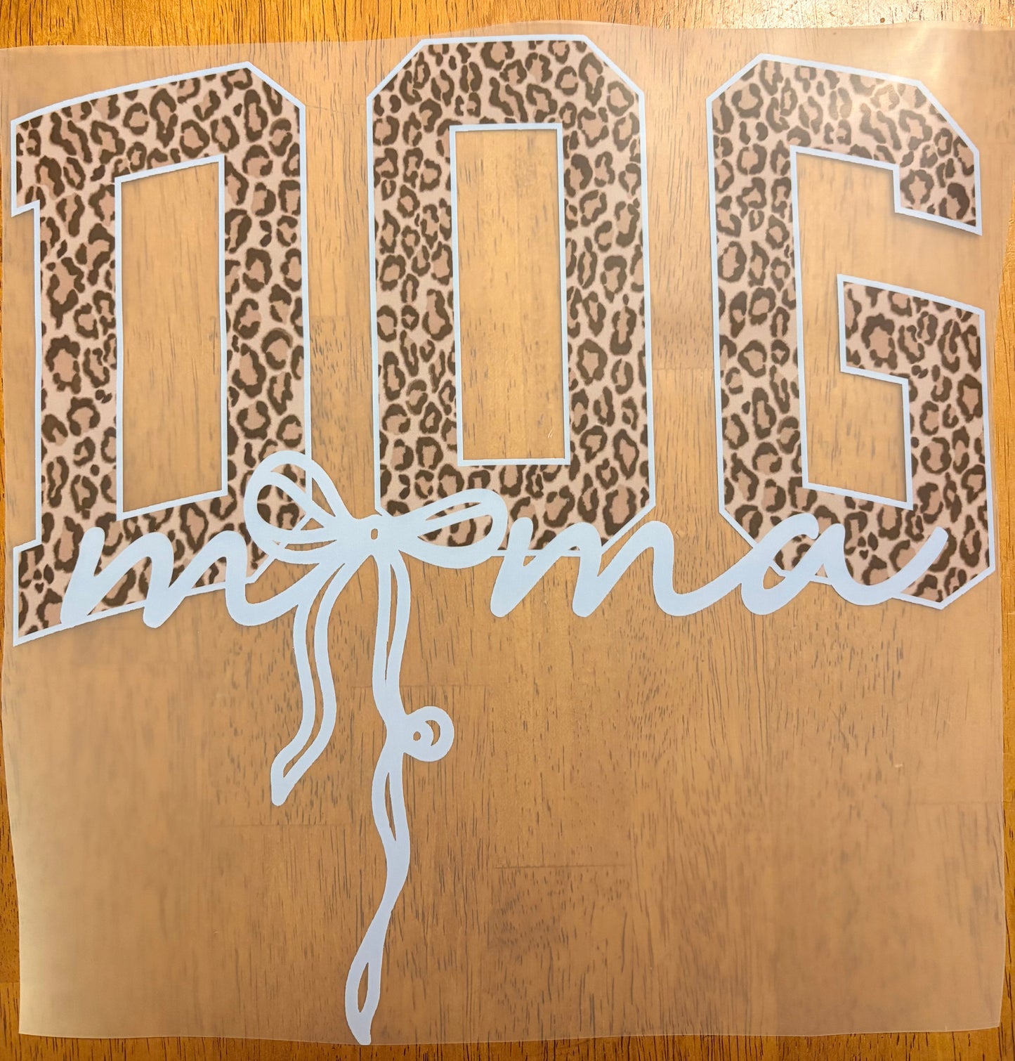 "Dog mama bow and cheetah"