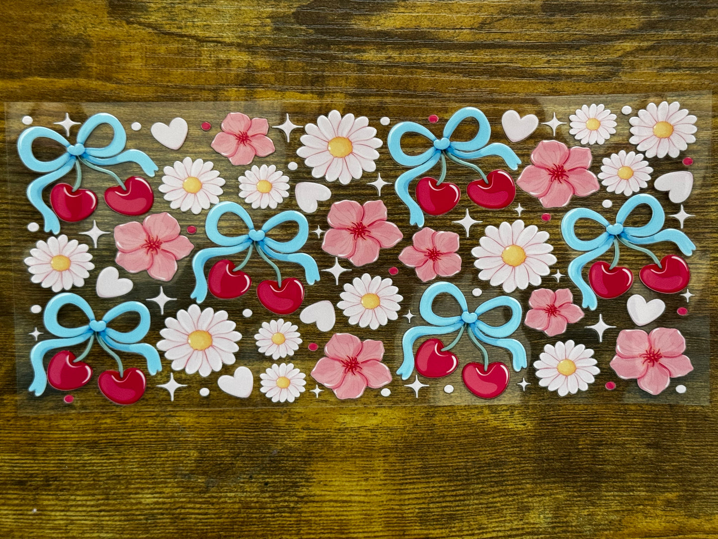 “Cherry bows & hibiscus” Wrap #7