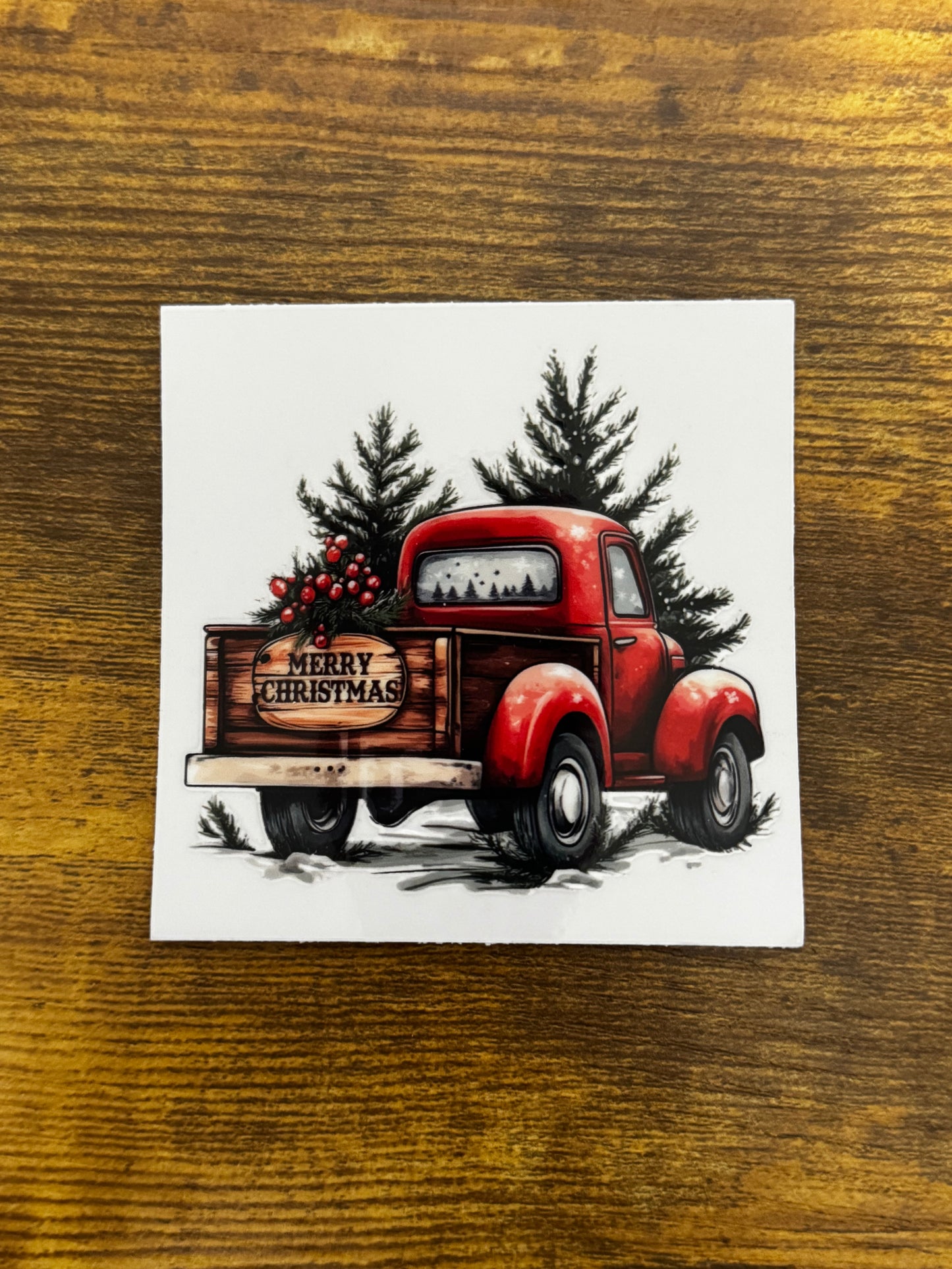 “Red truck trees” Decal