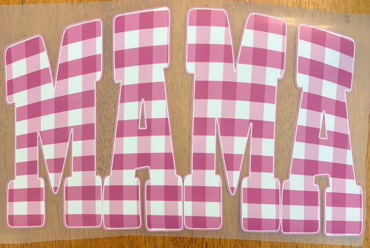 “Mama pink gingham”