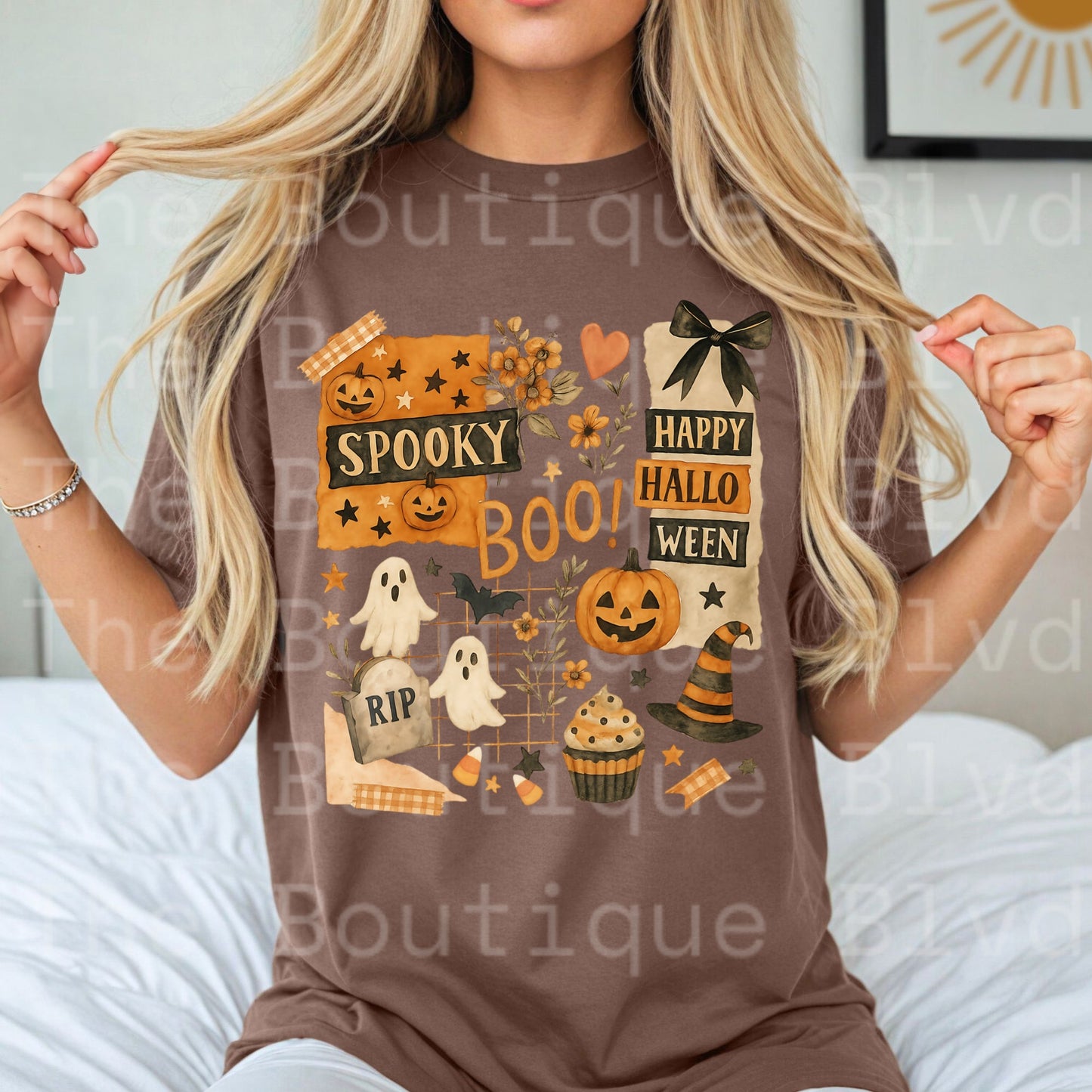 "Spooky, boo, happy halloween" t-shirt