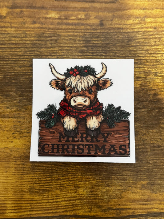 “Baby highland christmas” Decal