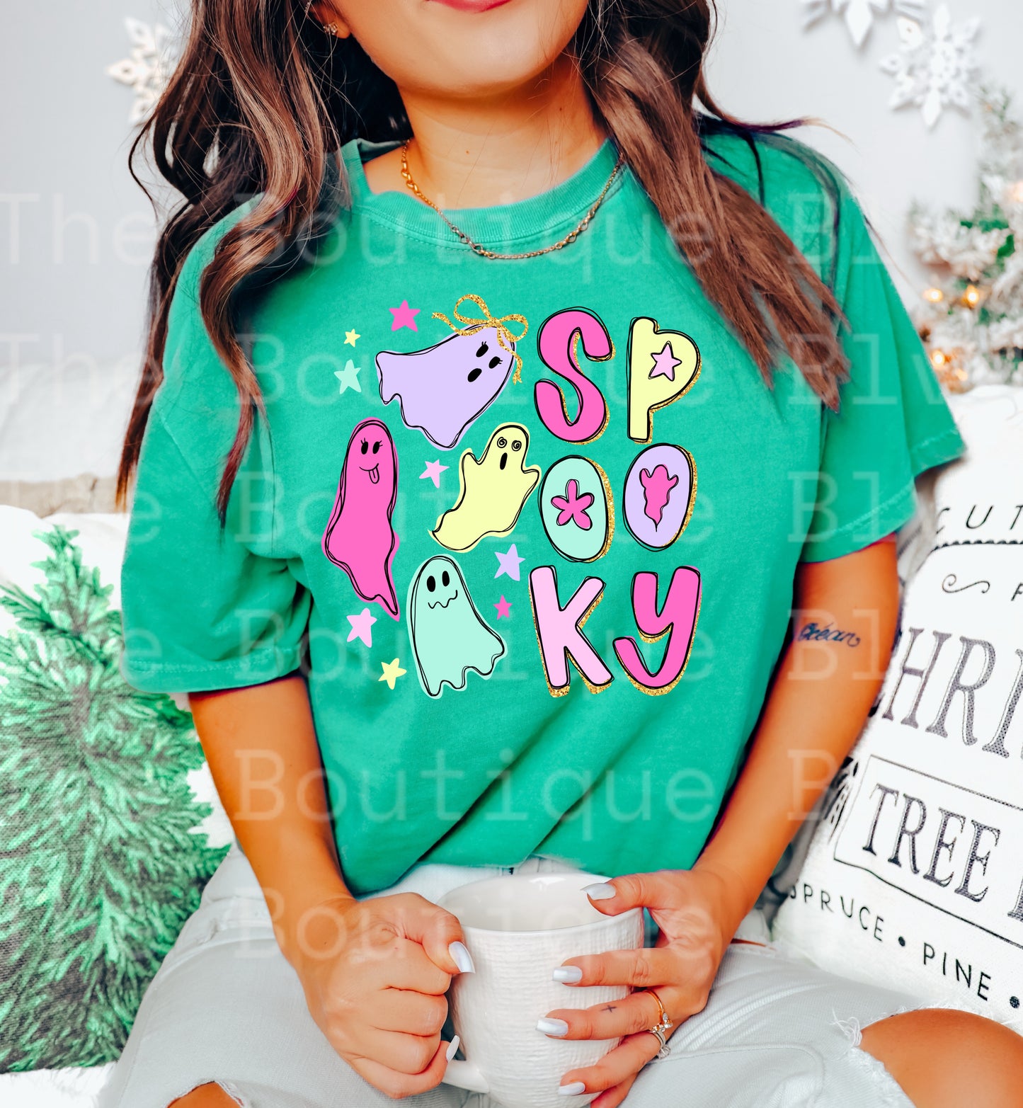 “Spooky neon ghost" t-shirt