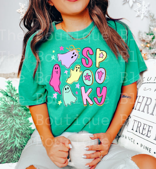 “Spooky neon ghost" t-shirt