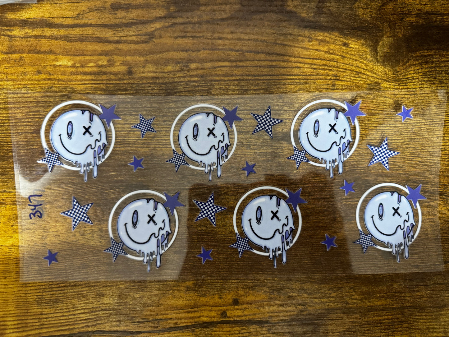 “Blue Smiley retro” Wrap #304