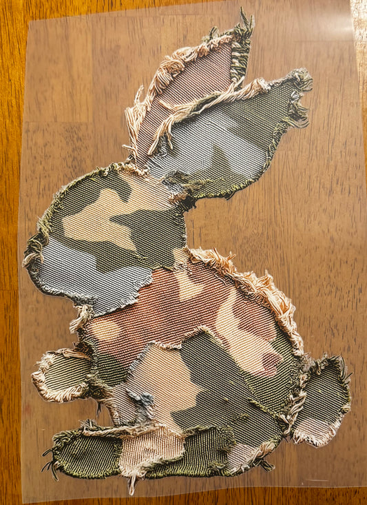 "Camo faux cloth"
