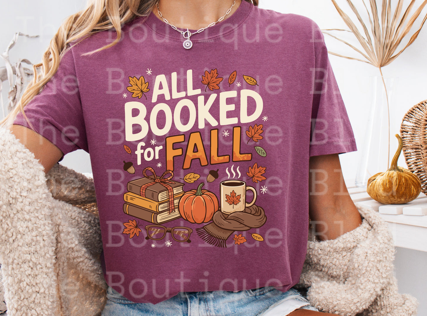 “All booked for fall" t-shirt