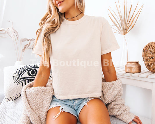 IVORY Boxy CROP Comfort Colors Tee