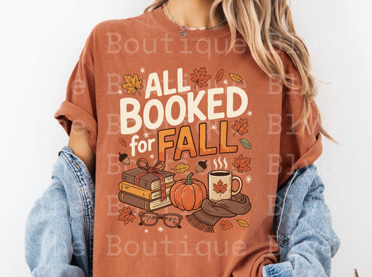 “All booked for fall" t-shirt