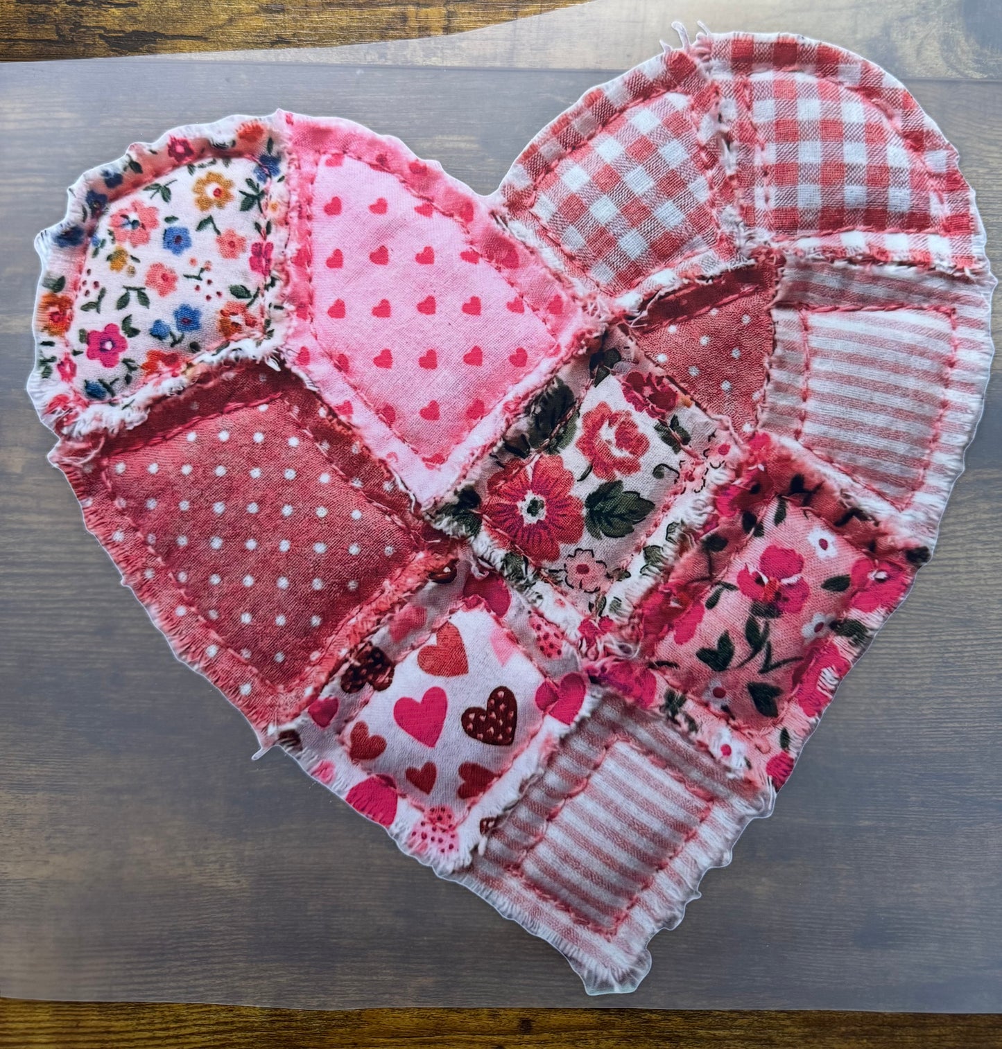 “Heart faux patch"
