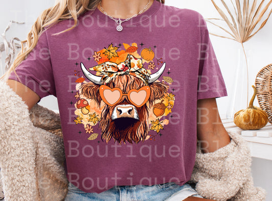 "Fall Highland Cow" t-shirt