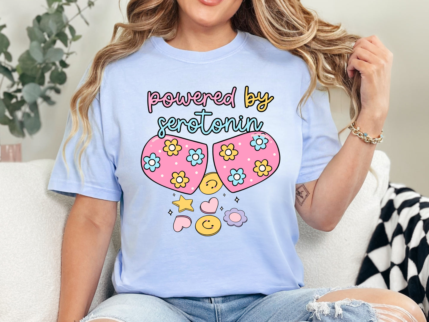 “Powered by serotonin" t-shirt