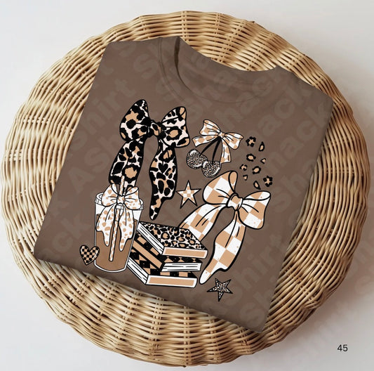 “books, bows, coffee”