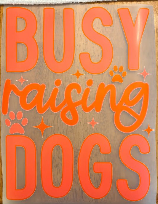“Busy raising dogs”
