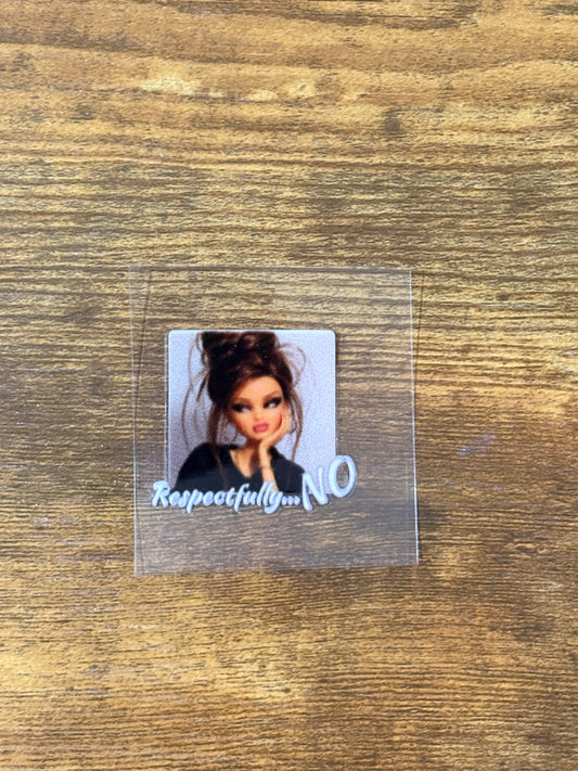 “Respectfully no” Shot glass decal
