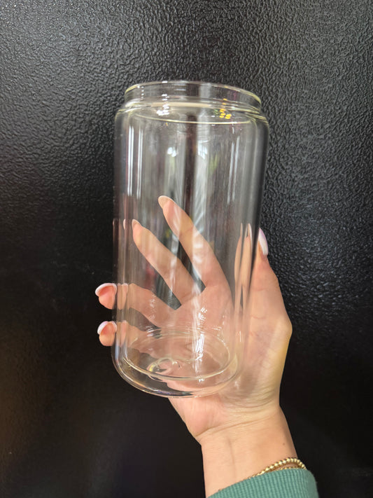 16oz GLASS Snowglobe Tumbler