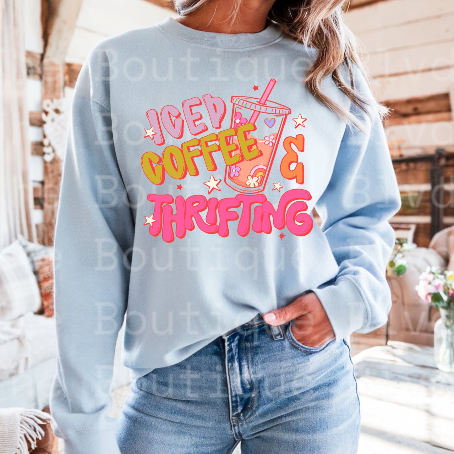 “Iced coffee & thrifting”