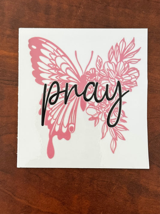 “Pray butterfly” Decal