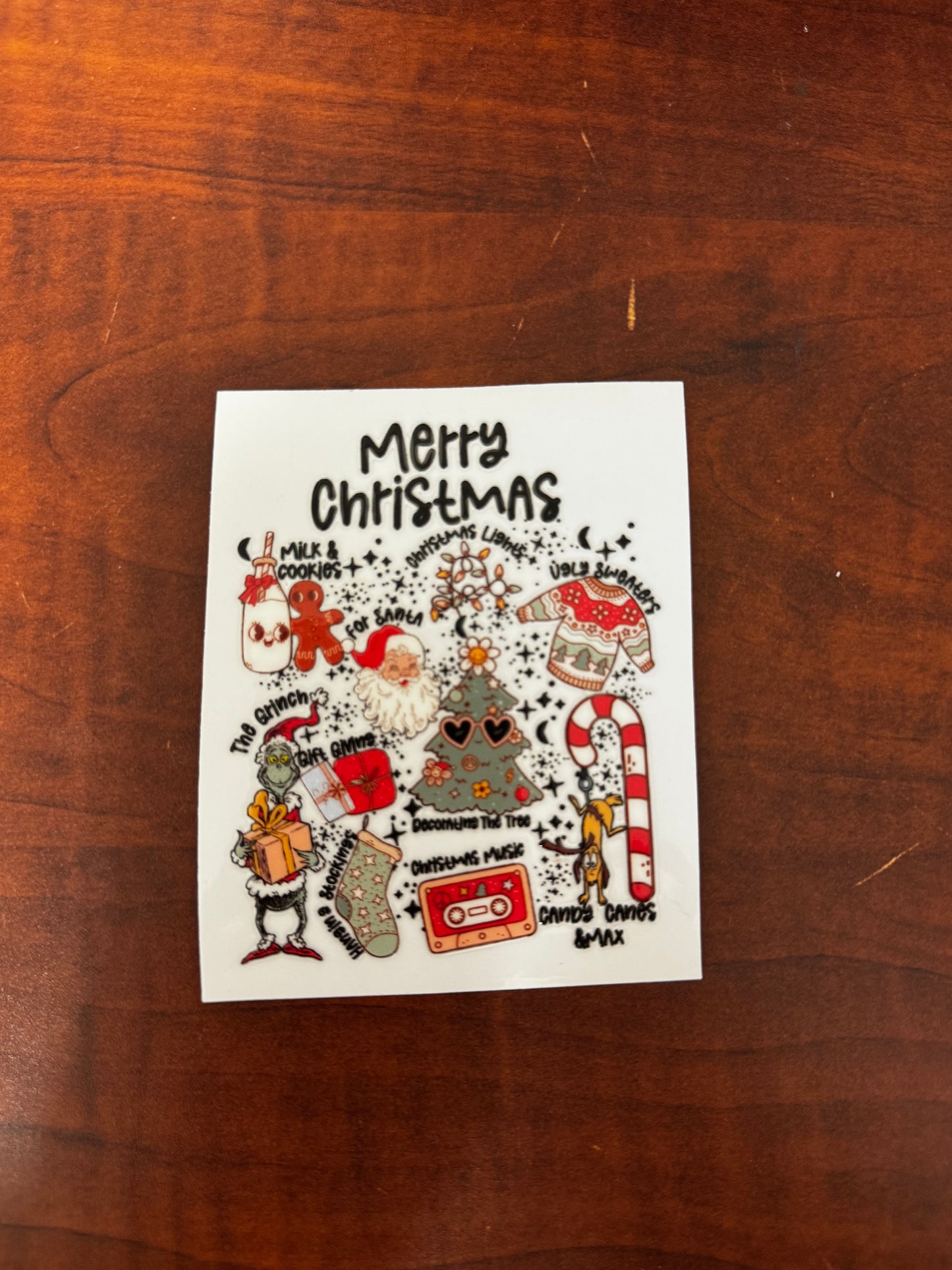 “Merry Christmas Doodle” Decal