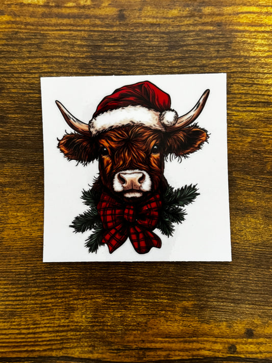 “Highland cow santa” Decal