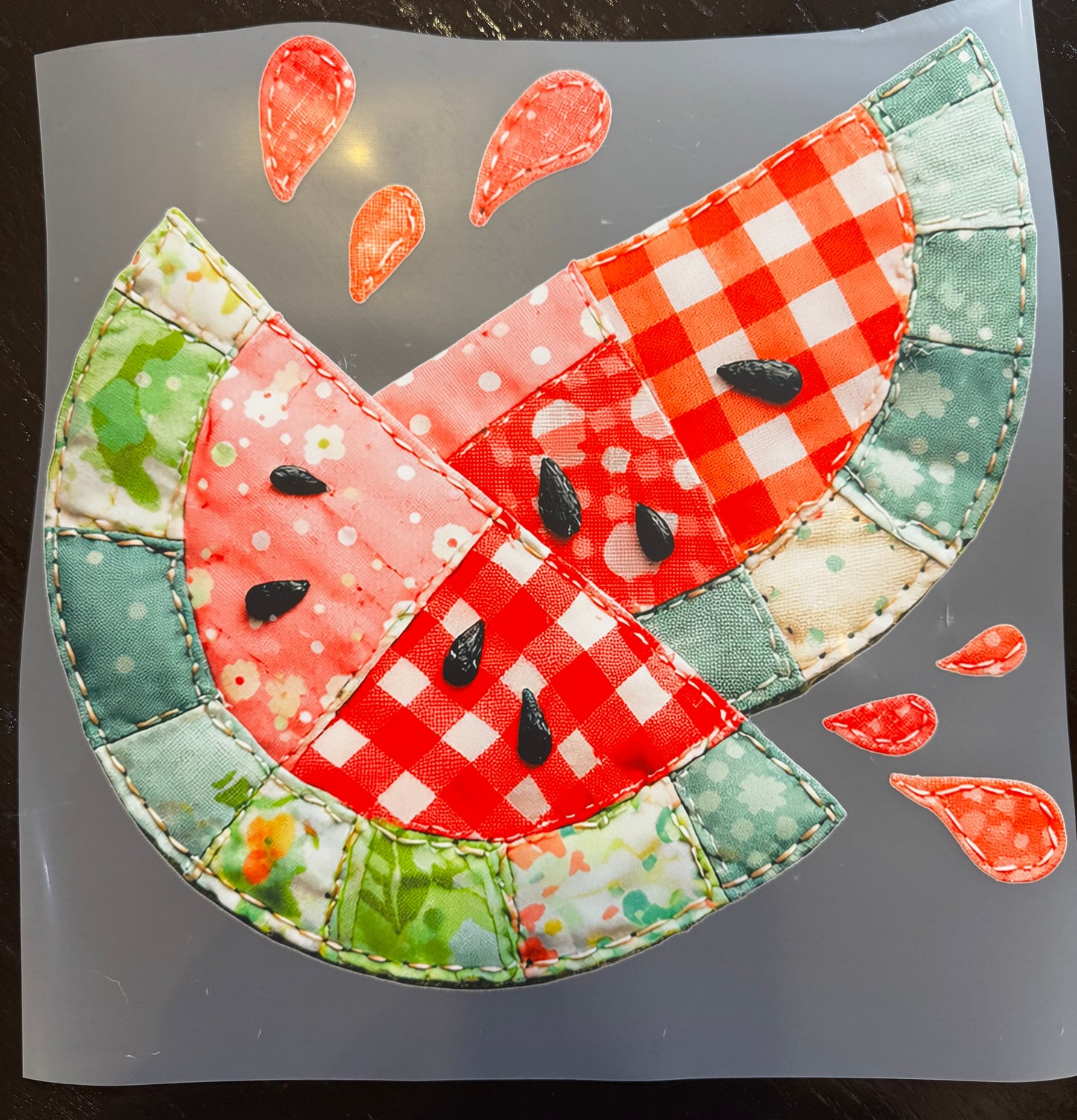 “Watermelon faux patch"