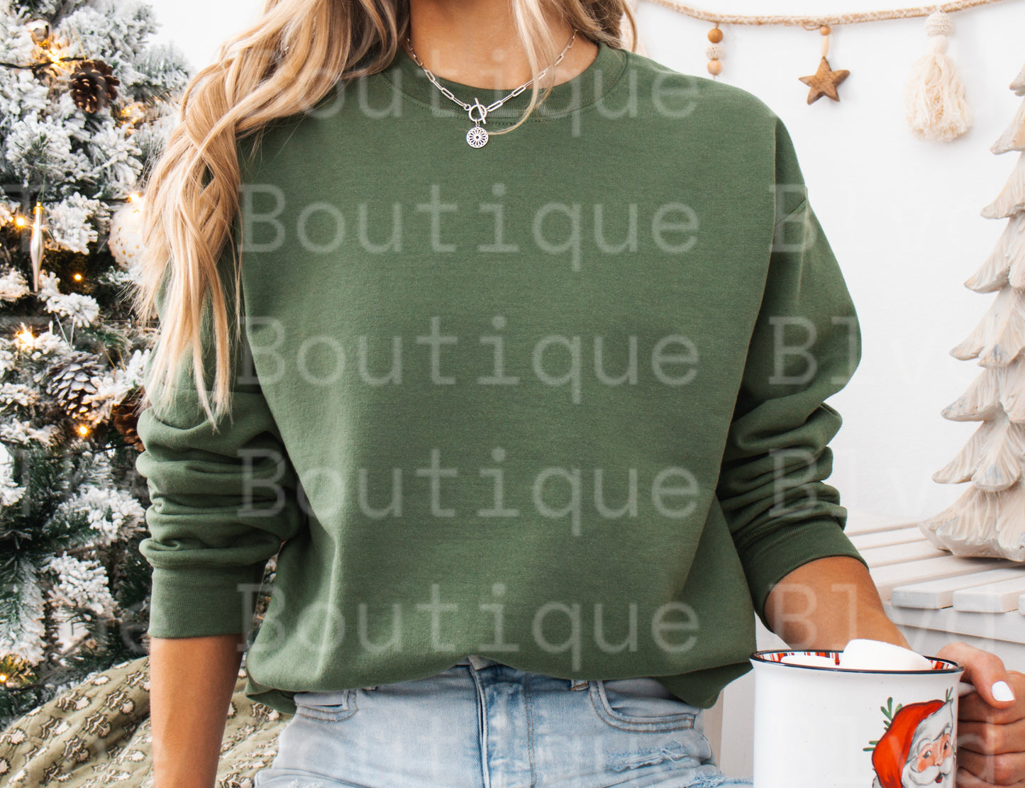 PICK YOUR DESIGN *Military Green Gildan Unisex Sweatshirt