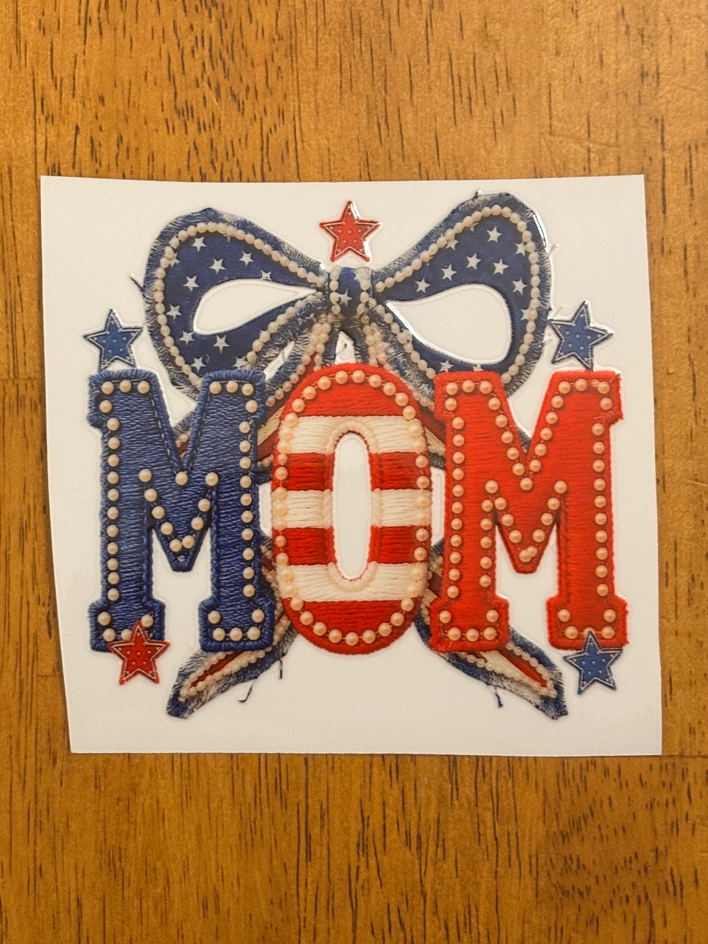 "Mom patriotic” Decal