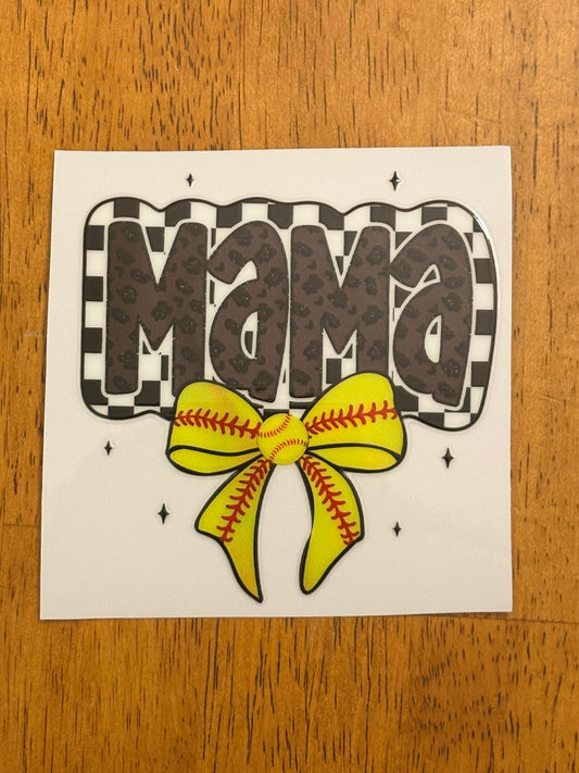 "Softball mama” Decal