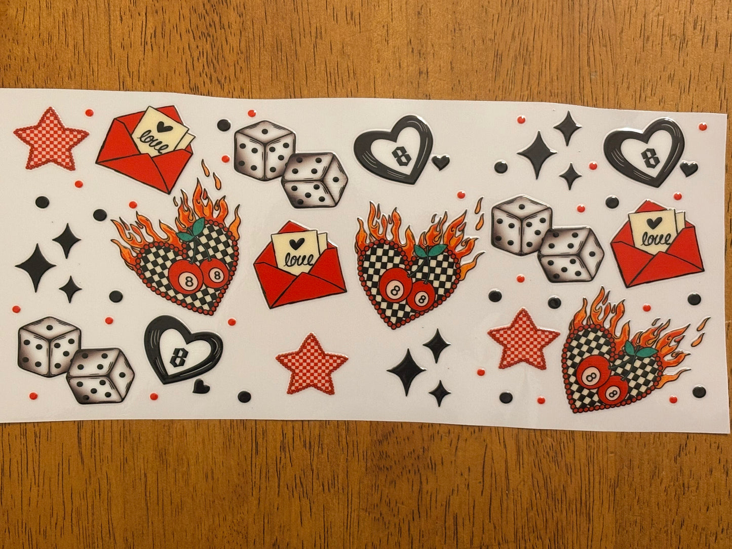 “8 heart flame” Wrap #15A